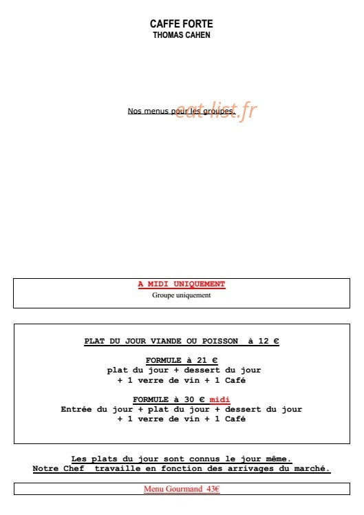 Caffé forte — carte page 3