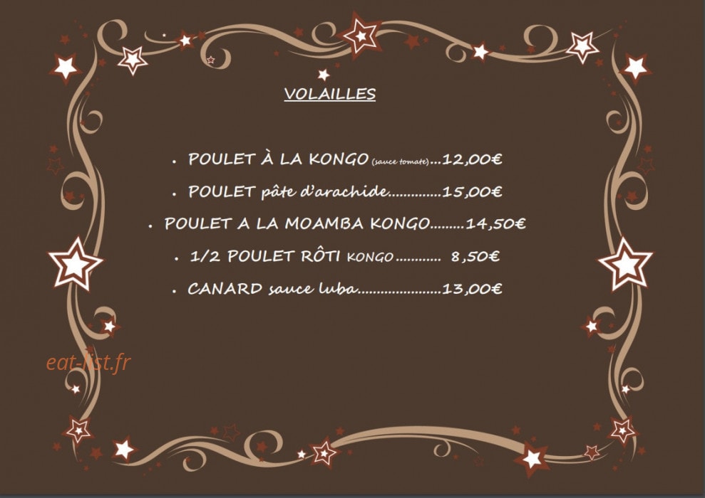 Casa Restaurants Afro-kongo — carte page 3