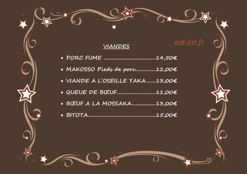 Casa Restaurants Afro-kongo — carte page 2