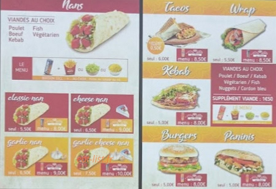 Cheese Nan — carte page 1