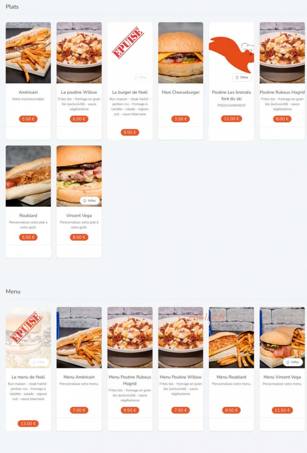 Chez Harry — carte page 1
