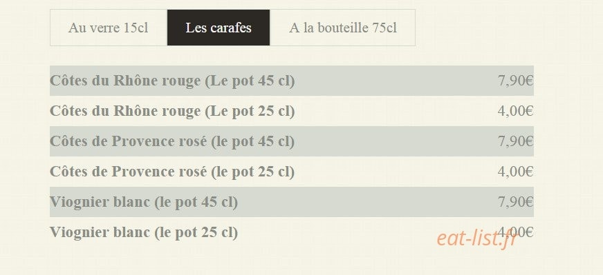 Chez Marius — carte page 15