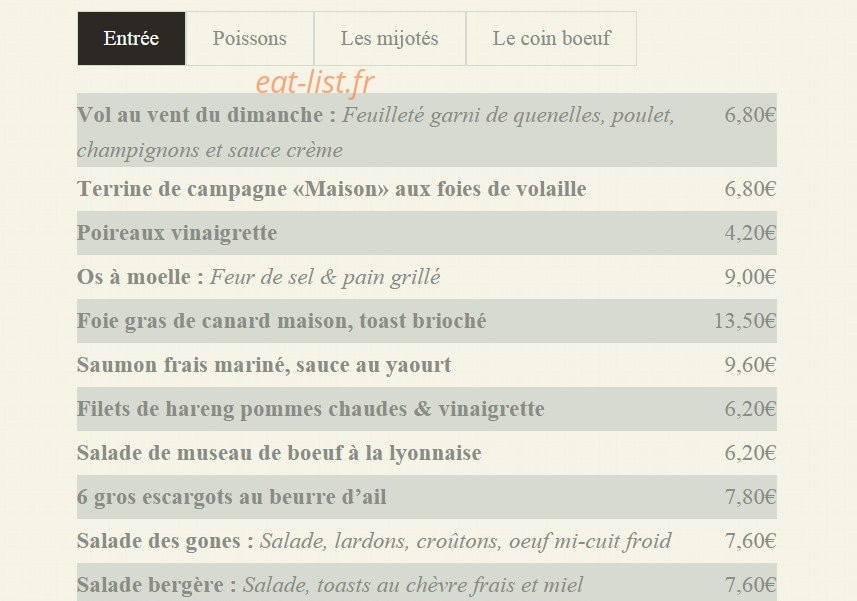 Chez Marius — carte page 4