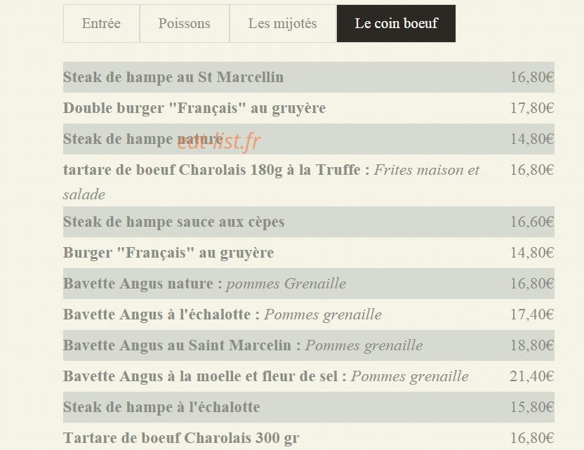 Chez Marius — carte page 8