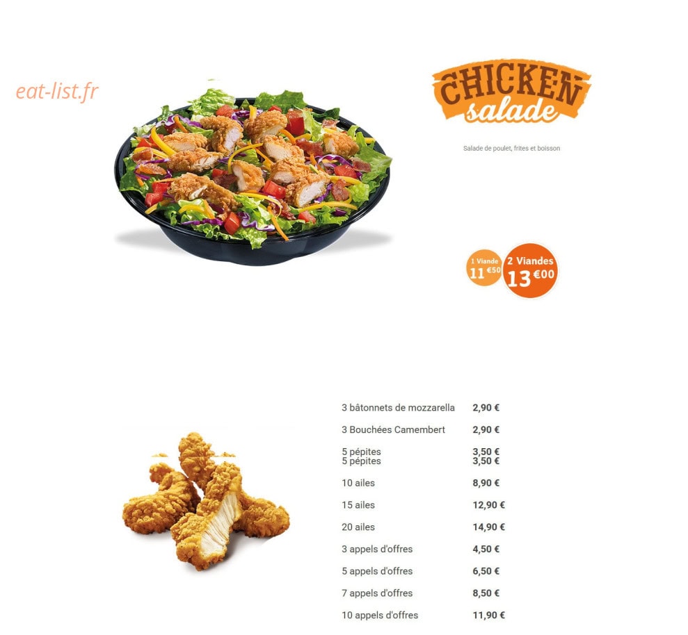 Chicken Alpes — carte page 3