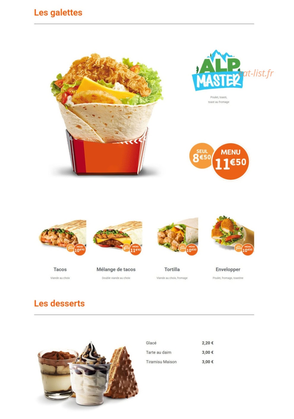 Chicken Alpes — carte page 5