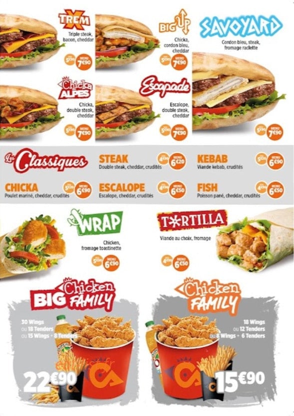 Chicken Alpes — carte page 2