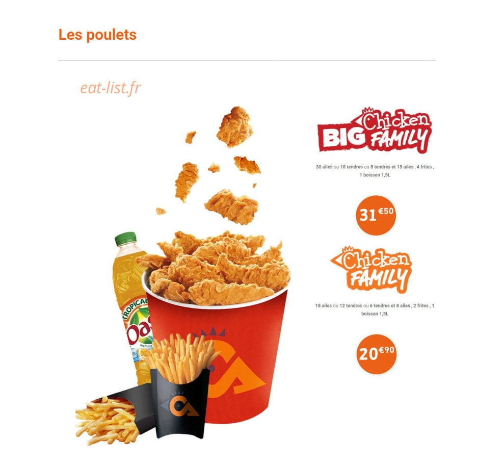 Chicken Alpes — carte page 2
