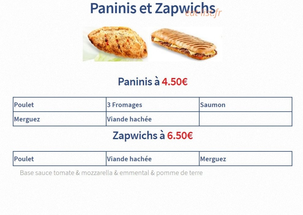 Chrono Pizza — carte page 4