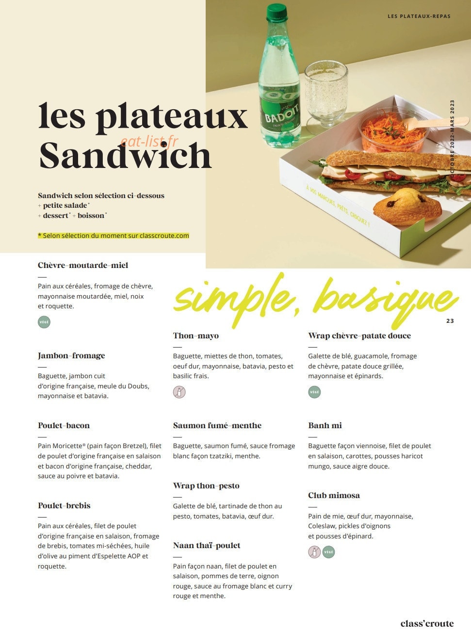 Class'croute — carte page 21