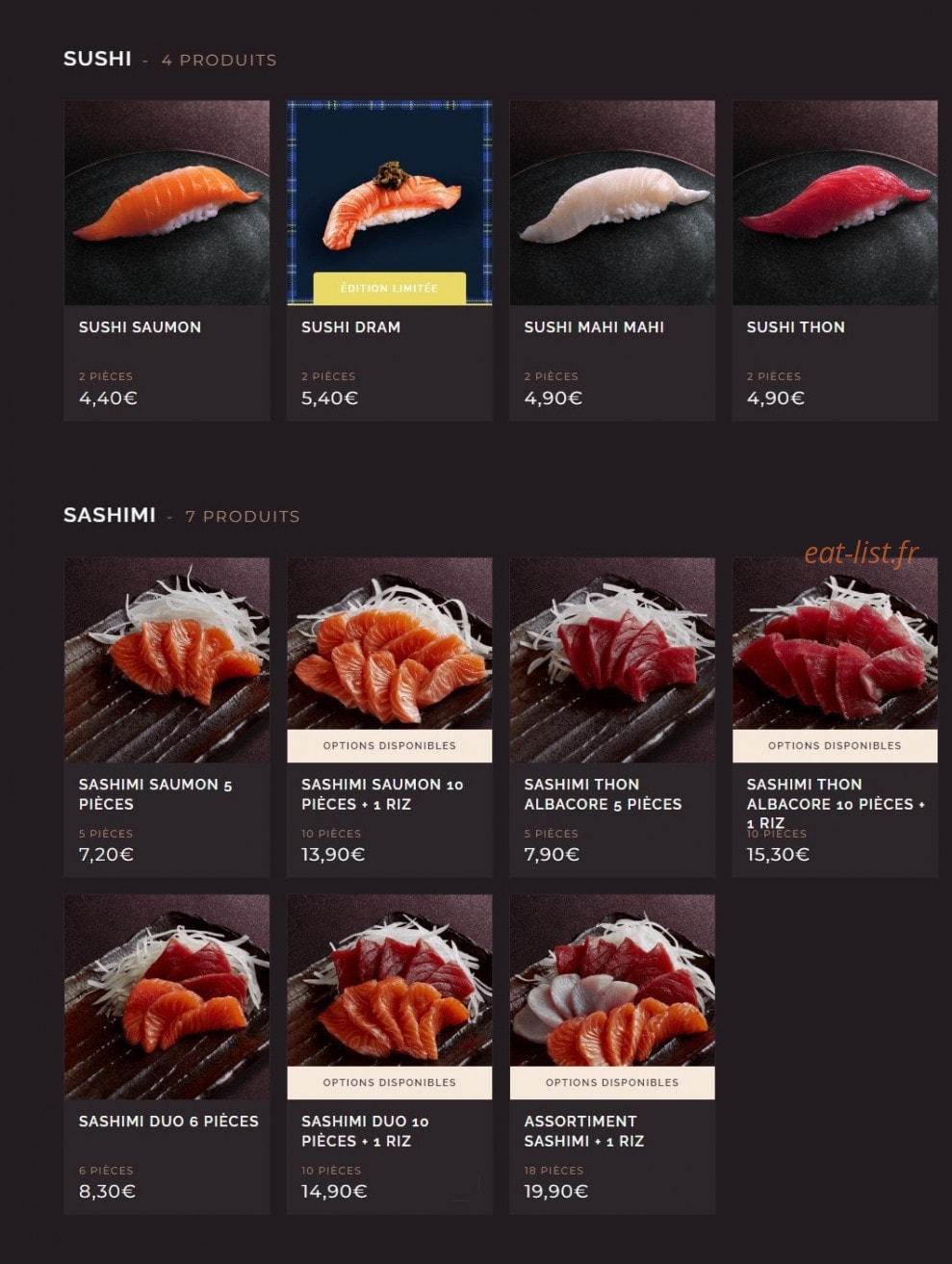 Côté Sushi — carte page 10