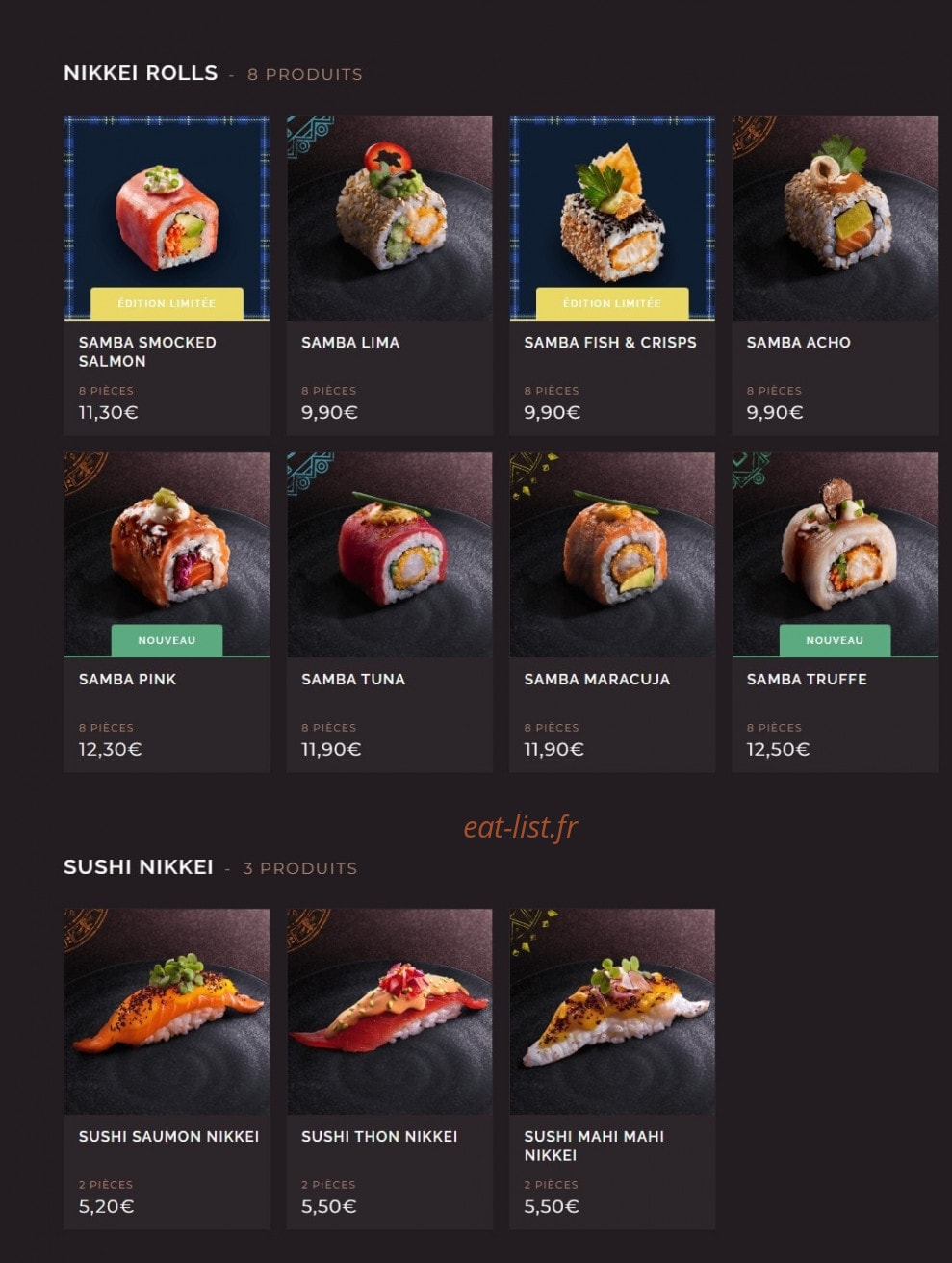 Côté Sushi — carte page 6
