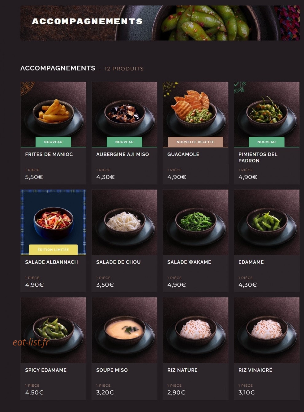 Côté Sushi — carte page 14