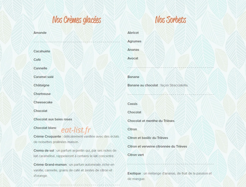Crème croquante — carte page 1