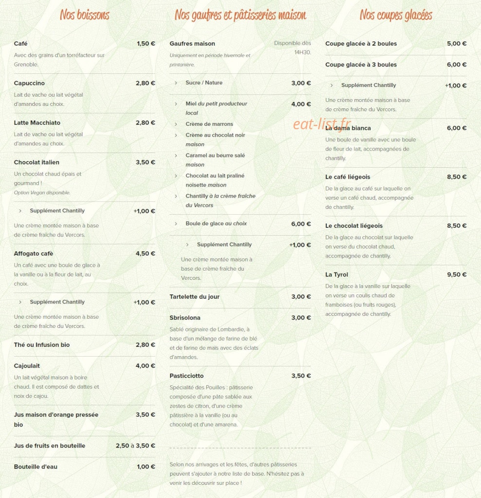 Crème croquante — carte page 7
