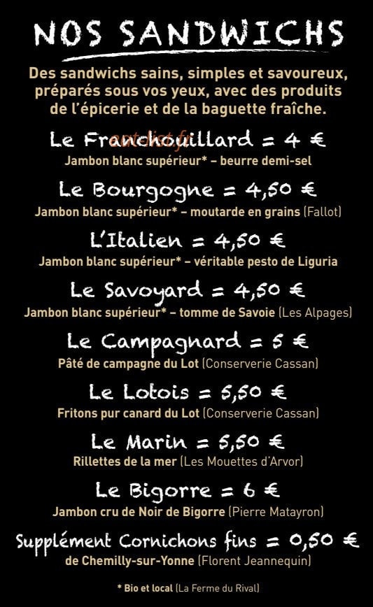 D'un Goût à l'Autre — carte page 2