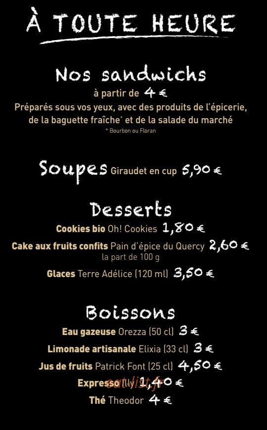 D'un Goût à l'Autre — carte page 1