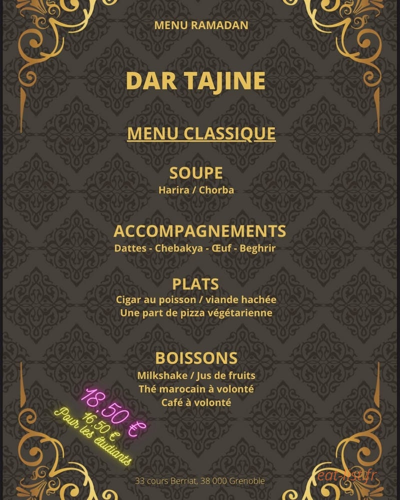 Dar Tajine — carte page 5