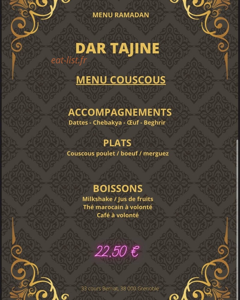 Dar Tajine — carte page 3