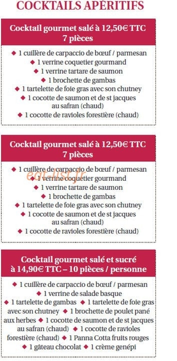 Delas Traiteur — carte page 12