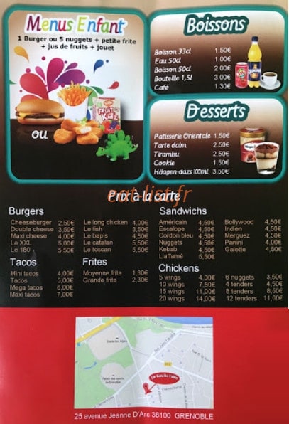 En Cas de Faim — carte page 2