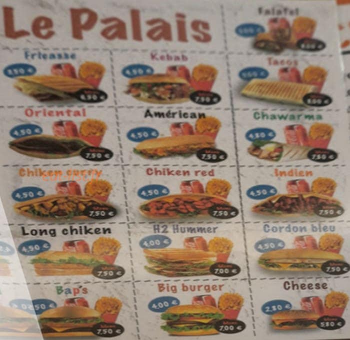 Fast-food Le Palais du Sud — carte page 2