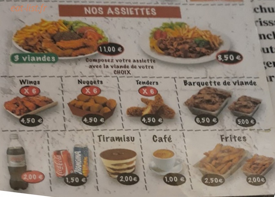 Fast-food Le Palais du Sud — carte page 3