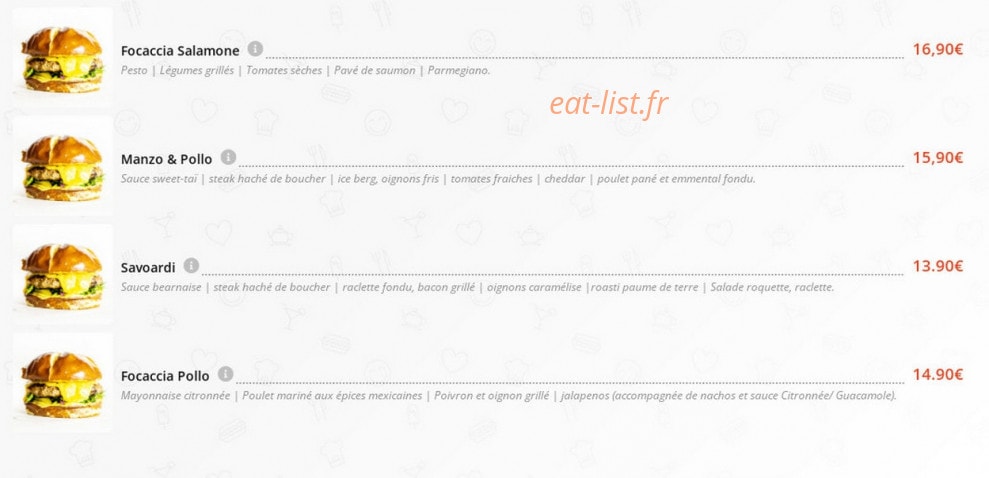 Focaccia — carte page 7
