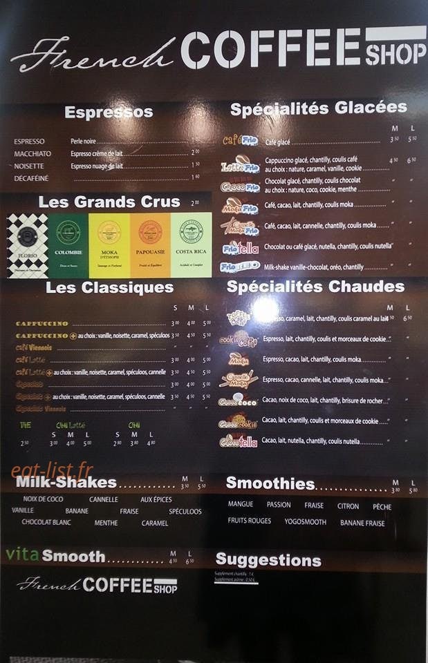 French Coffee Shop — carte page 3