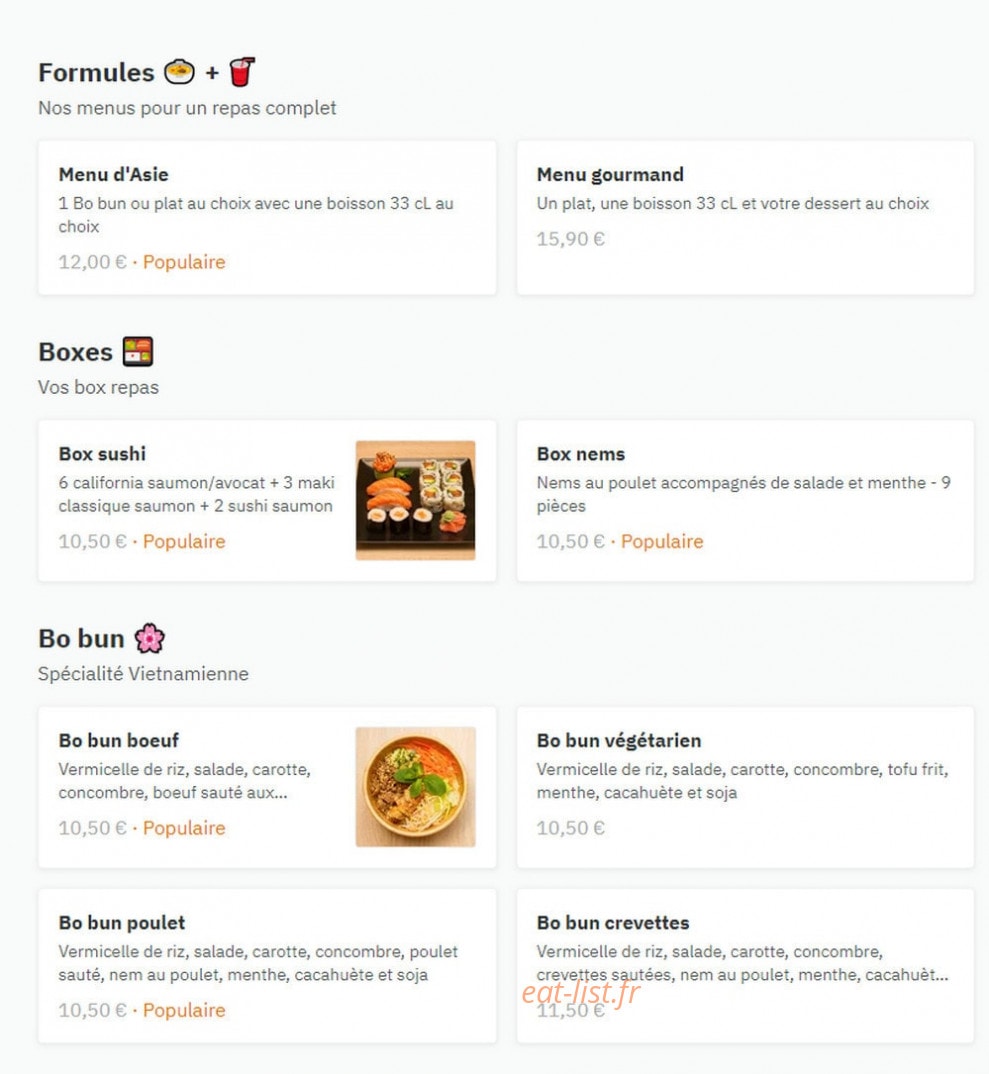 Fresh In — carte page 1