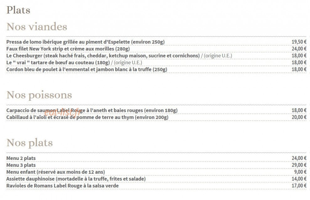 Gaudi Café — carte page 2