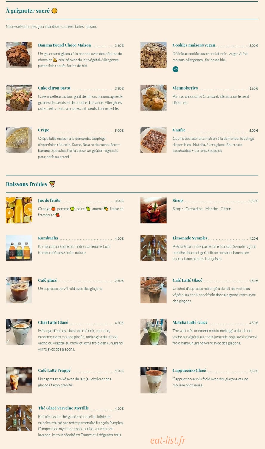 Home Studio Café — carte page 2
