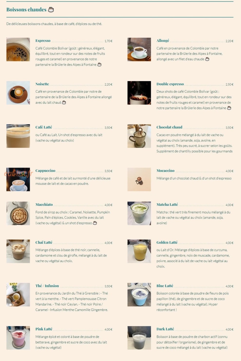 Home Studio Café — carte page 3