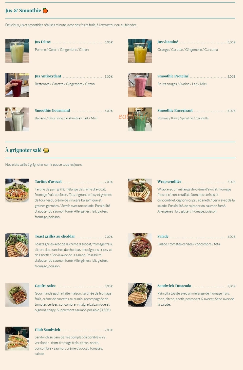 Home Studio Café — carte page 1