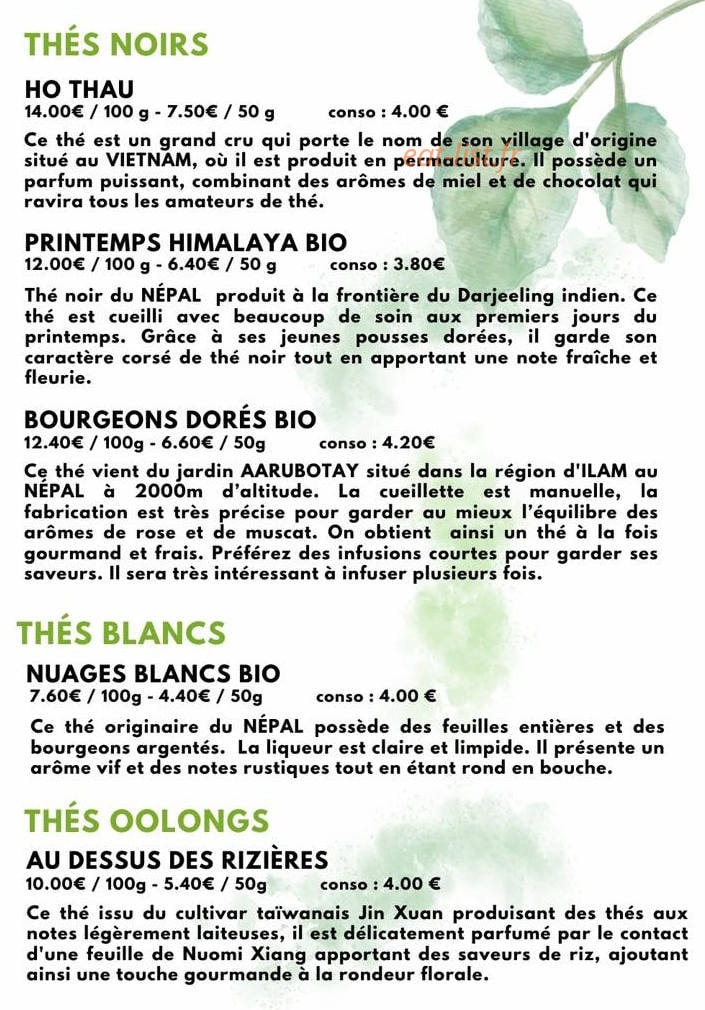Jardin du Thé — carte page 1