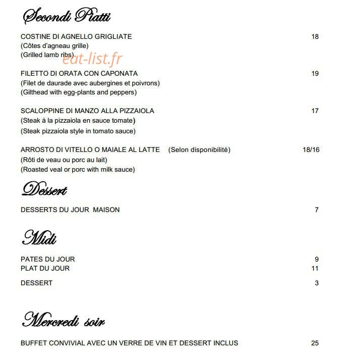 La Bocca Felice — carte page 2