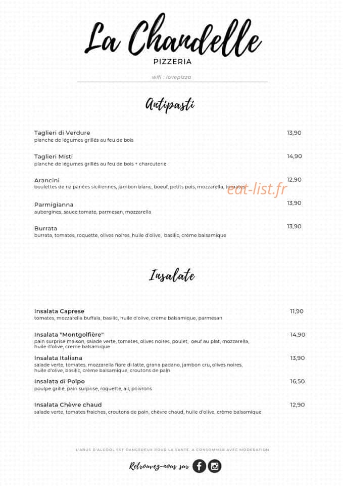 La Chandelle — carte page 1