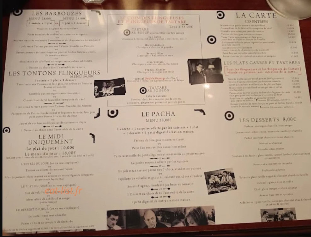 La Cuisine des Tontons — carte page 1