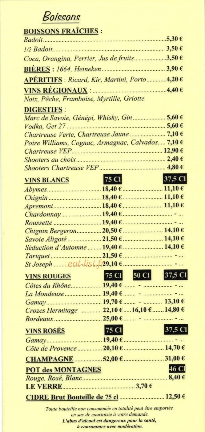 La Fondue — carte page 6