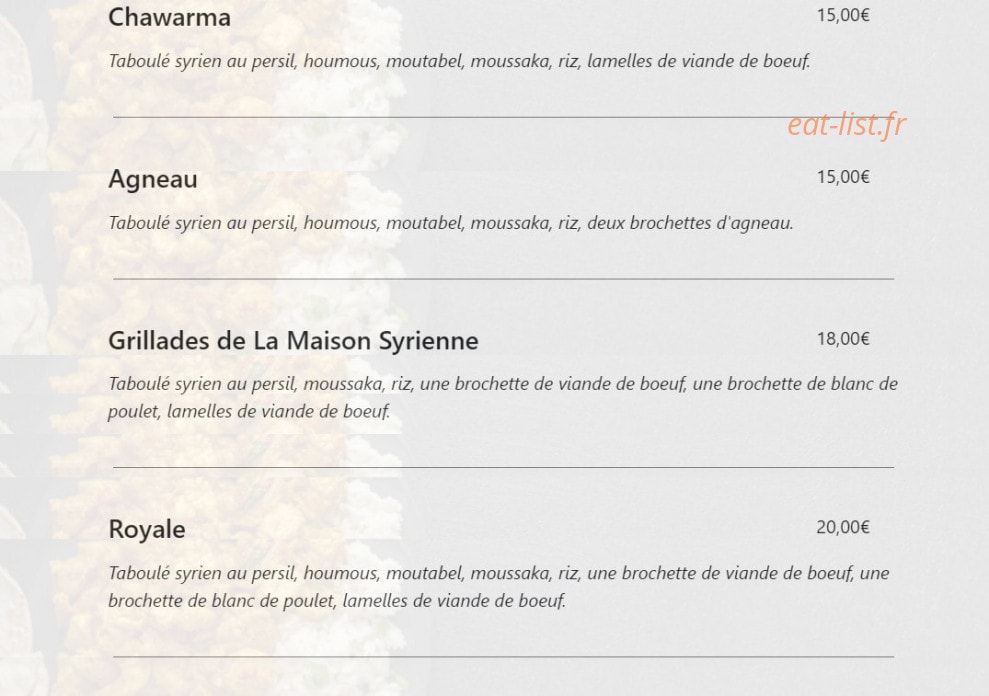 La Maison Syrienne — carte page 3