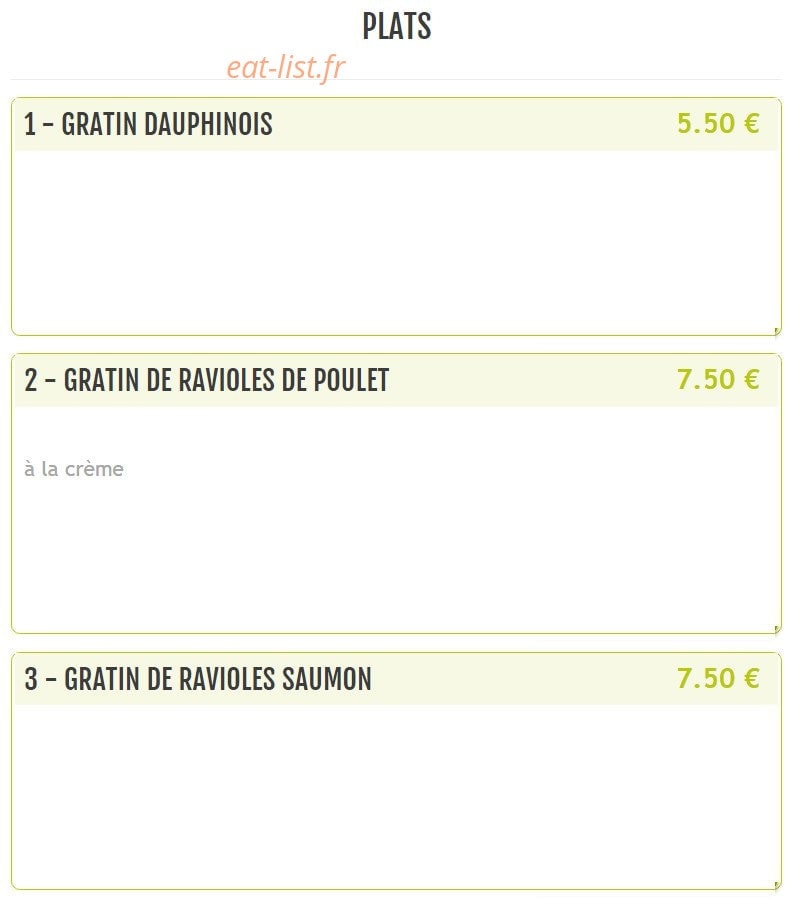 La pizzeria du village — carte page 4