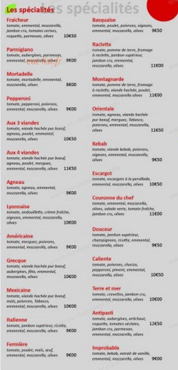 La Ronde des pizzas — carte page 6