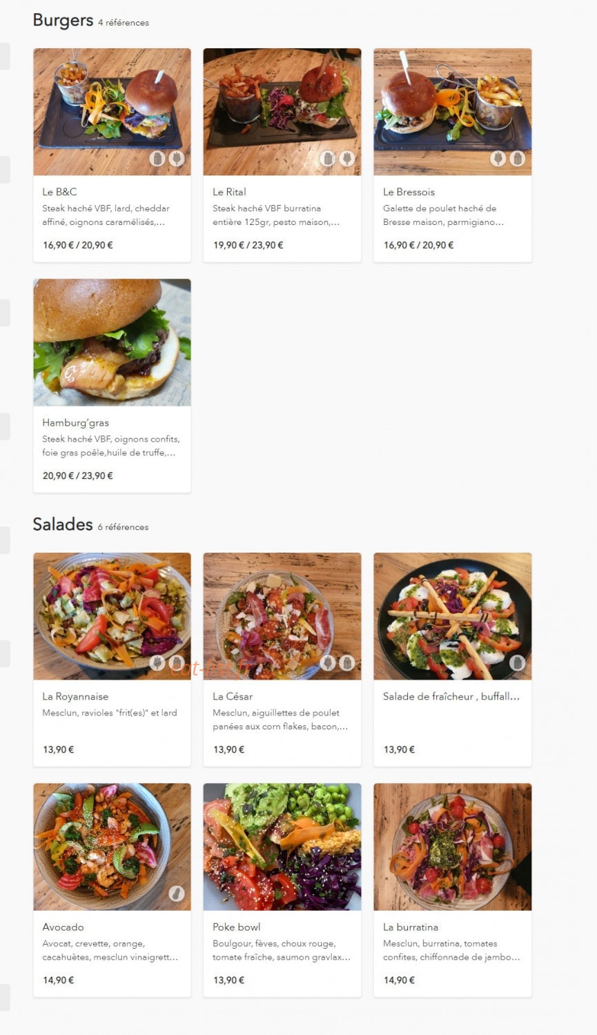 La Table des Bro's — carte page 4