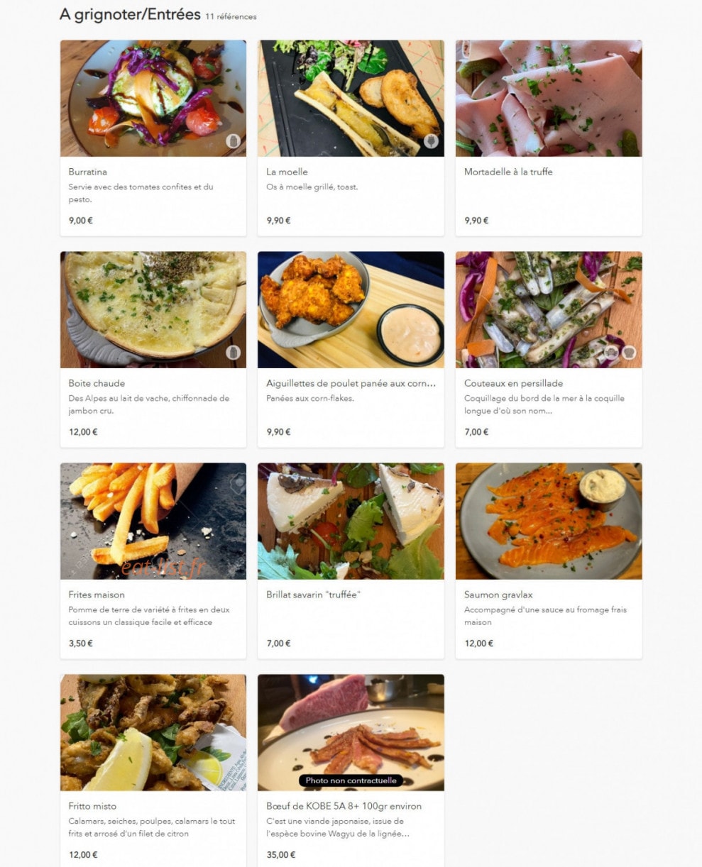 La Table des Bro's — carte page 1