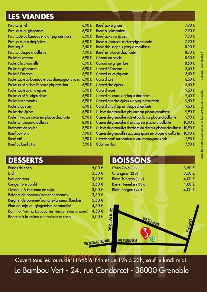 Le Bambou Vert — carte page 4