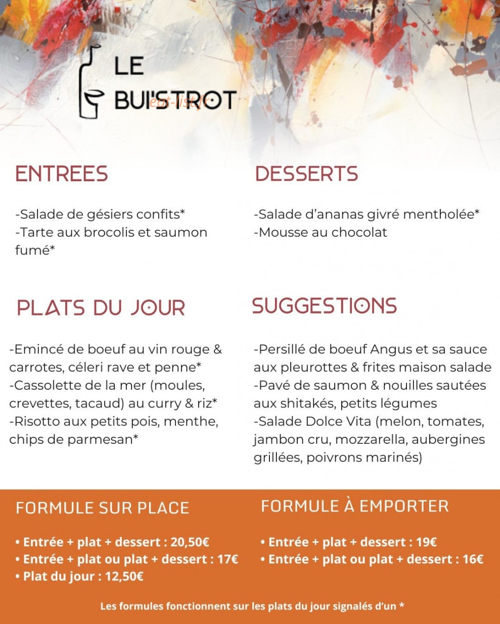 Le Bui'strot — carte page 1