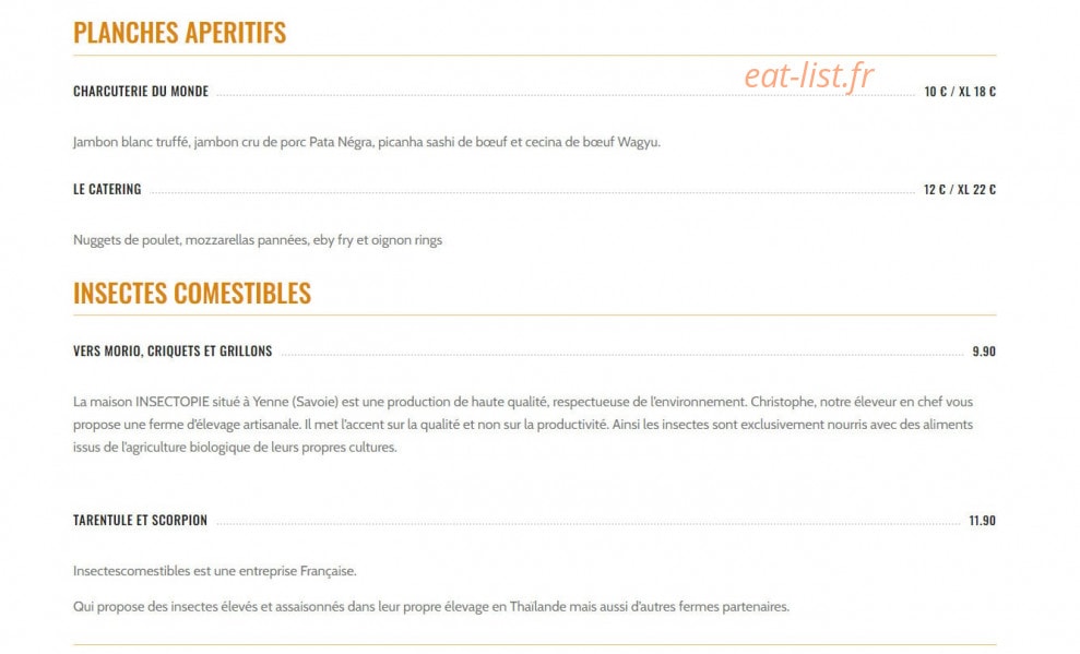 Le Catering — carte page 3