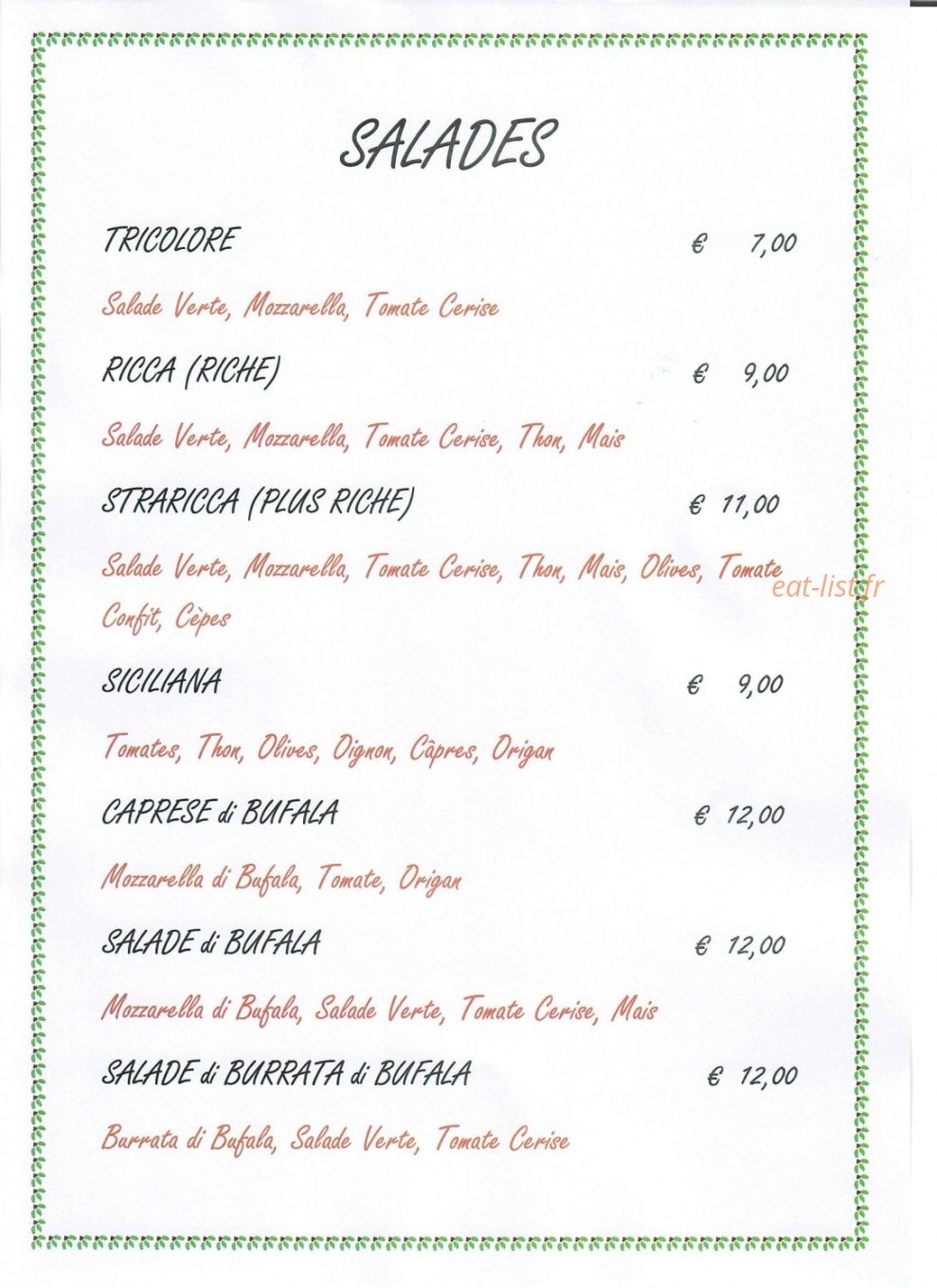 Le Comptoir Italien — carte page 6