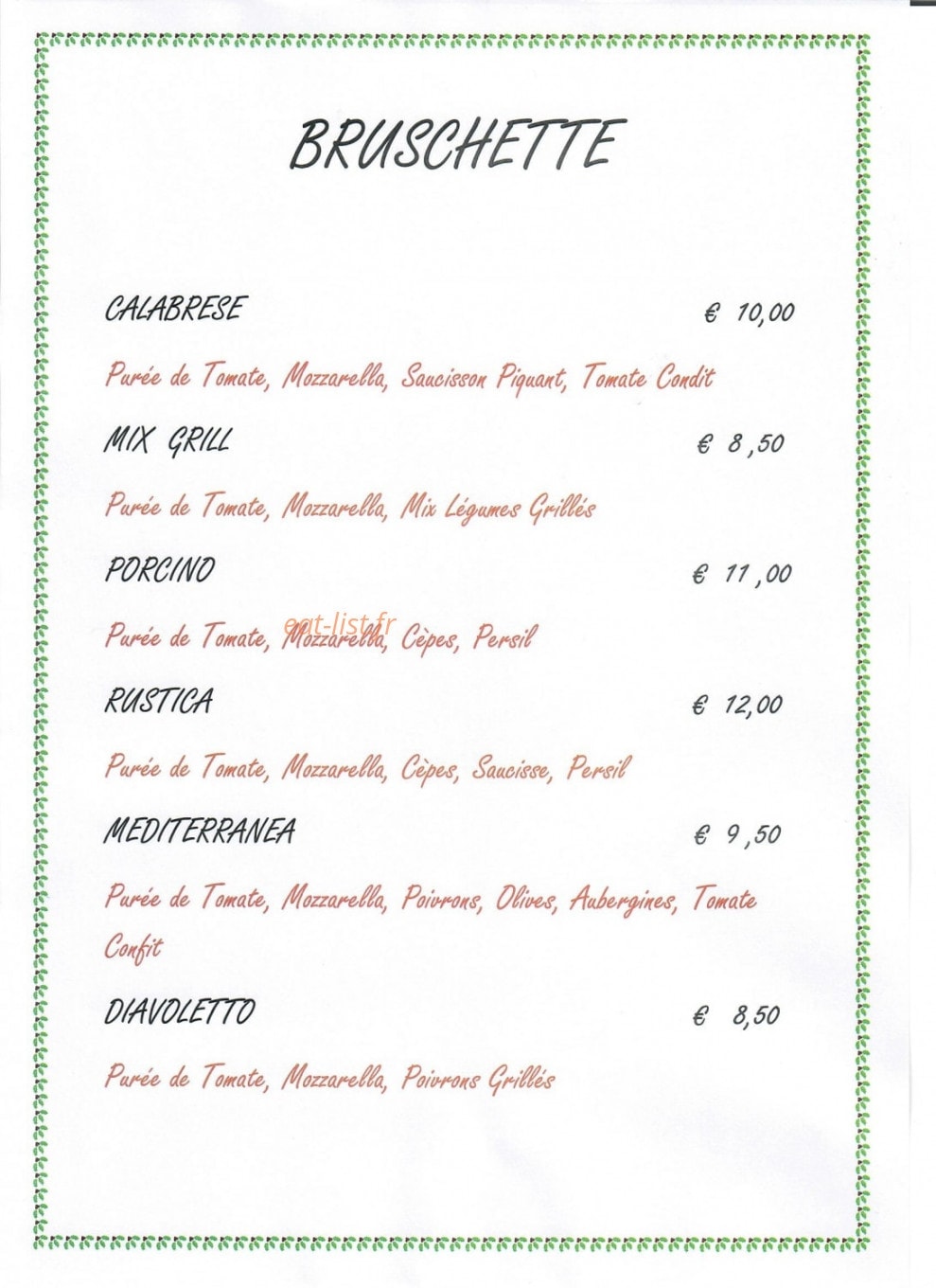 Le Comptoir Italien — carte page 5