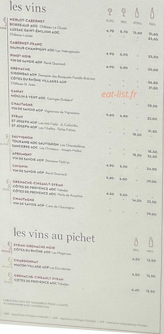 Le Grand Comptoir — carte page 4